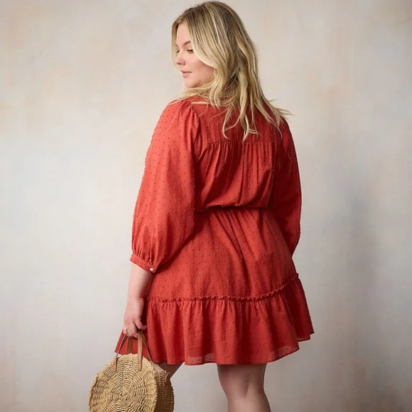 LC Lauren Conrad Rust Colored Dress | Size 4X - NWT - Picture 2 of 9